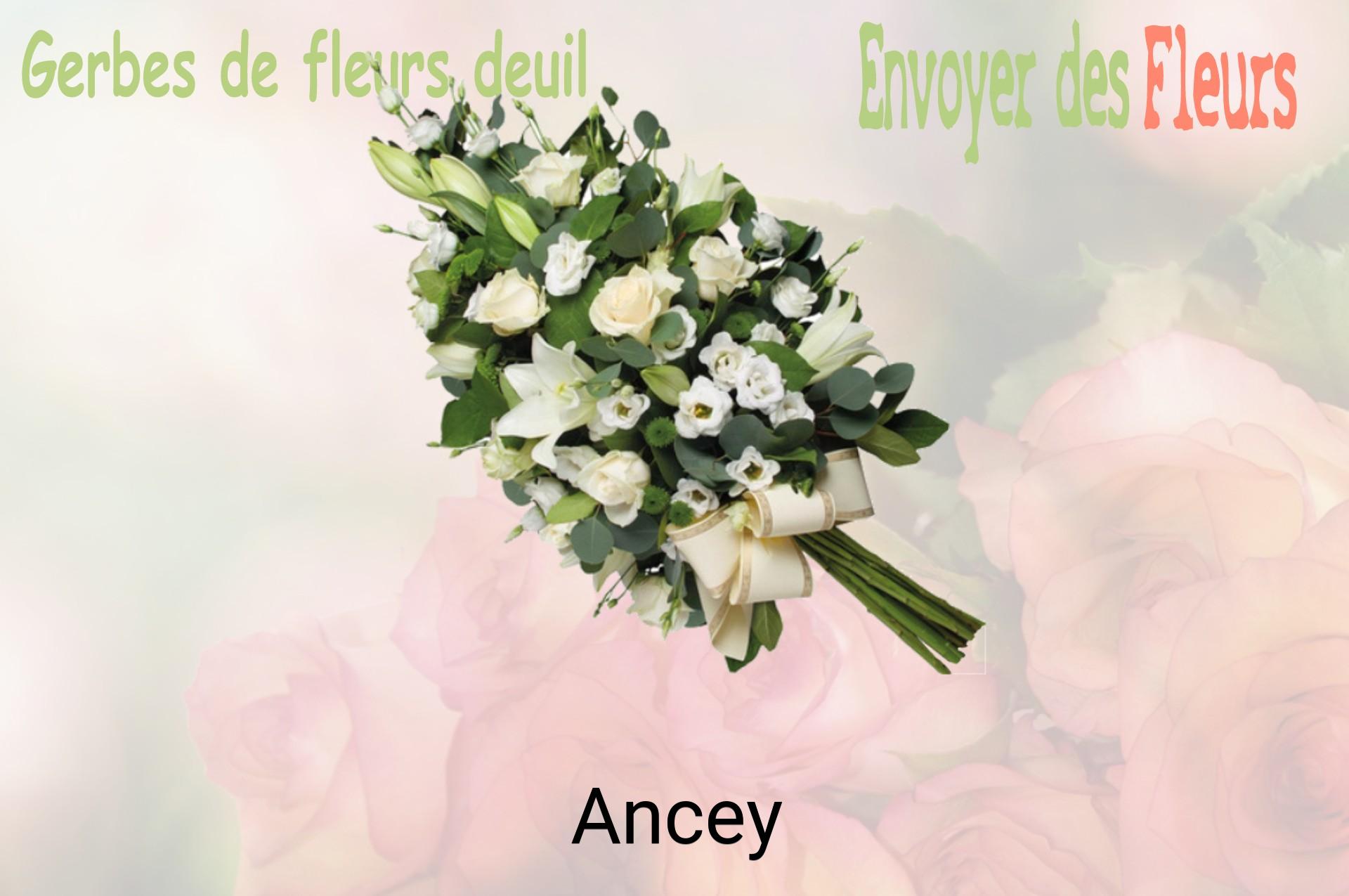 Gerbe de fleurs de deuil livrée à Ancey